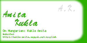 anita kukla business card